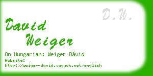 david weiger business card