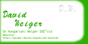 david weiger business card